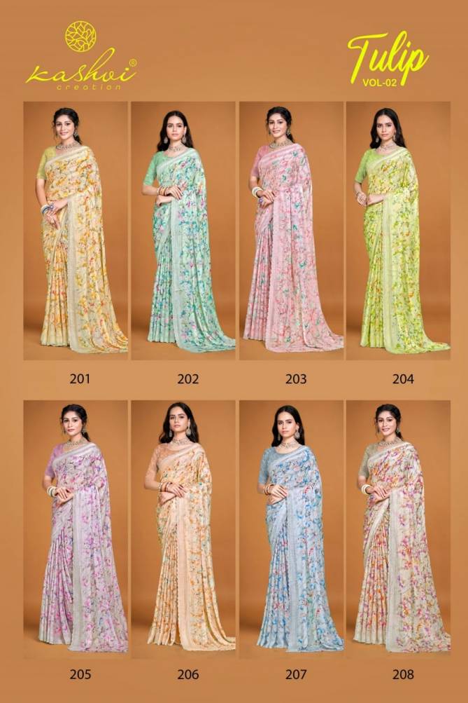 Tulip Vol 02 By Kashvi Rimzim Printed Daily Wear Sarees Wholesale Price in Surat